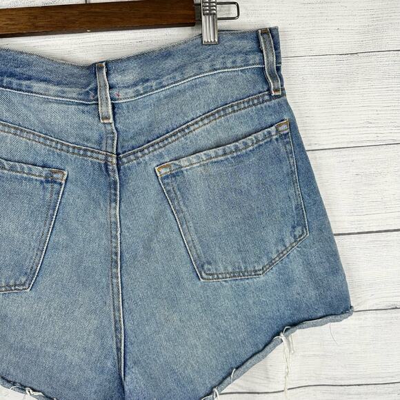 BDG Womens size 31 Denim Cut Off Raw Hem High Waist Button Fly Jean Shorts - Picture 8 of 11